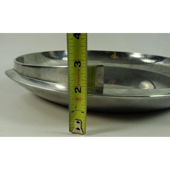 RARE Dansk JD MCM Metal Bowl Round Platter Big Assymetrical Atomic Spiral Curved - Picture 15 of 15